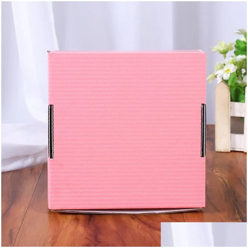  corrugated paper boxes colored gift packaging folding box square packing boxjewelry packing cardboard boxes 15x15x5cm