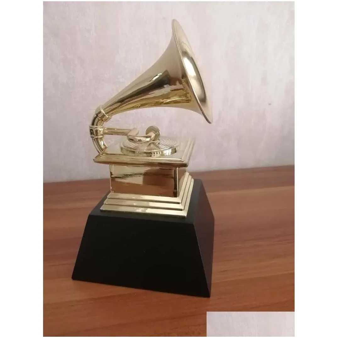 decorative objects figurines 2021 grammy trophy music souvenirs award statue engraving 11 scale size metal modern golden cn