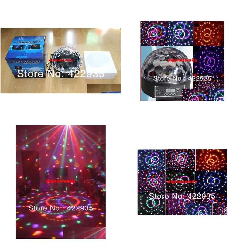 led 6x3w channel dmx512 control digital led rgb crystal magic ball effect light dmx disco dj stage bulb