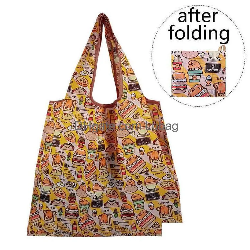 shopping bags storage sturdy portable cartoon kaii grocery nylon eco shopping bag reusable foldable small tote travel machine washable