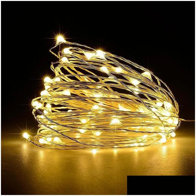 usb 5v copper led fairy string lights with remote 5m 10m christmas party wedding outdoor decoration fairy light