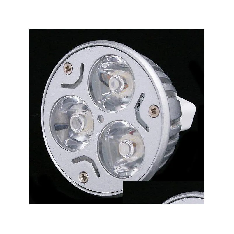 100pcs 12v 3w 3x1w mr16 gu5.3 white led light led lamp bulb spotlight spot light via dhs fedex