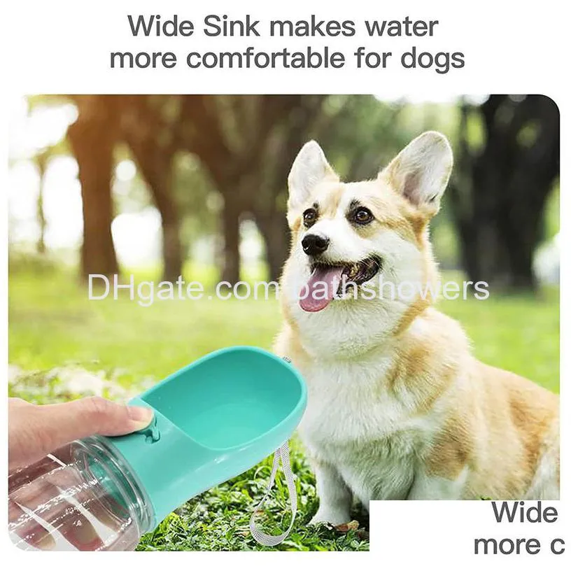 19oz large capacity dog water bottle bowls leak proof portable dispenser for larger medium small lightweight dogs travel accessories pet bowl to walking bpa 
