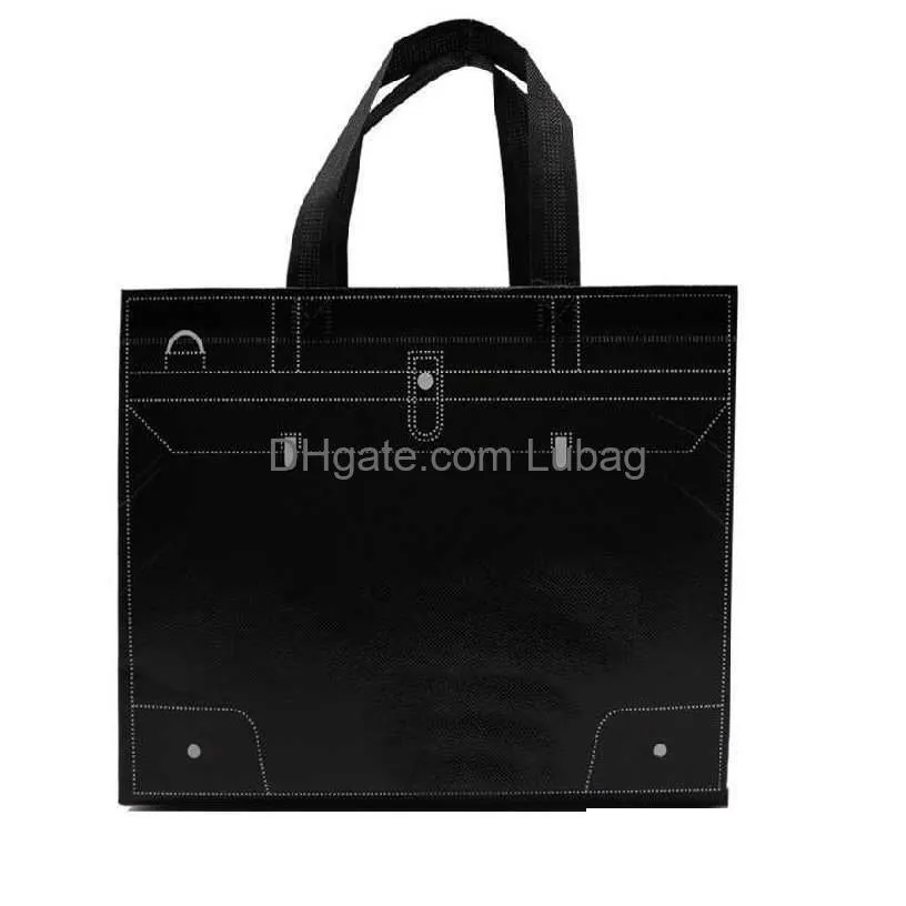 shopping bags 2020 new folding black eco nonwoven fabric reusable pouch travel grocery handbag t221022