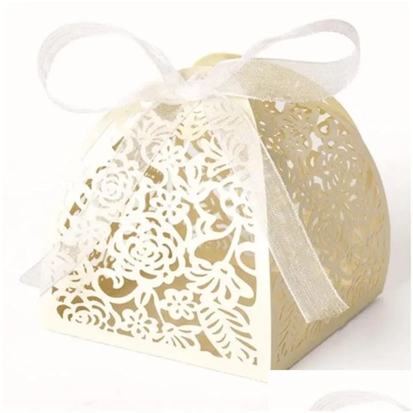 50100pcs laser cut flower wedding dragee candy box wedding gift for guest wedding favors and gifts deco mariage chocolate box