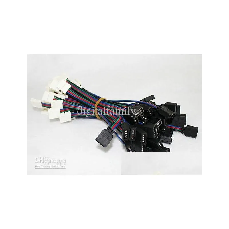 4pin rgb colorful light bar welded wire connection card line cut ends pcb connector for 3528/5050 rgb led strip accessary