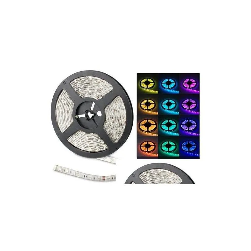 5m 5050 smd rgb led strip light waterproof nonwaterproof 300 leds/roll with controller with 12v 5a power supply adapter led light