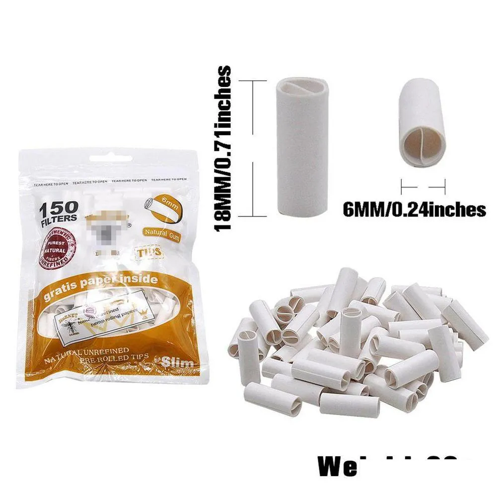 150pcs/bag brown/white disposable tobacco cigarette filter tip smoking accessories pre rolled smoking cigarettes filters holder rolling paper tips