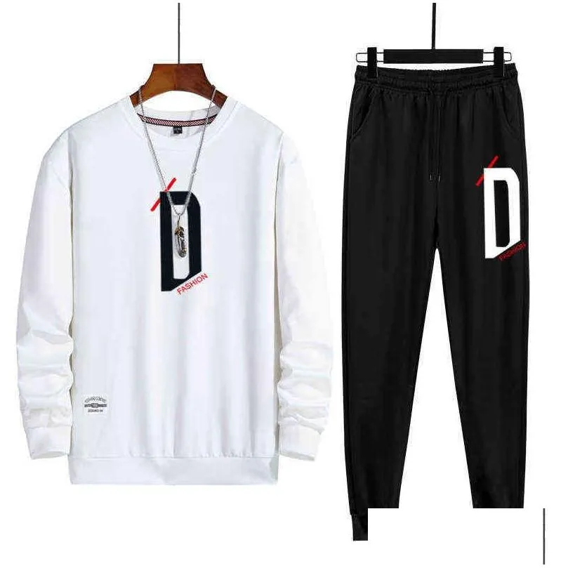 mens tracksuits tracksuit men casual long sleeve hoodies mens clothing brand two pieces sweatshirt outwear pants male sportswear set plus size