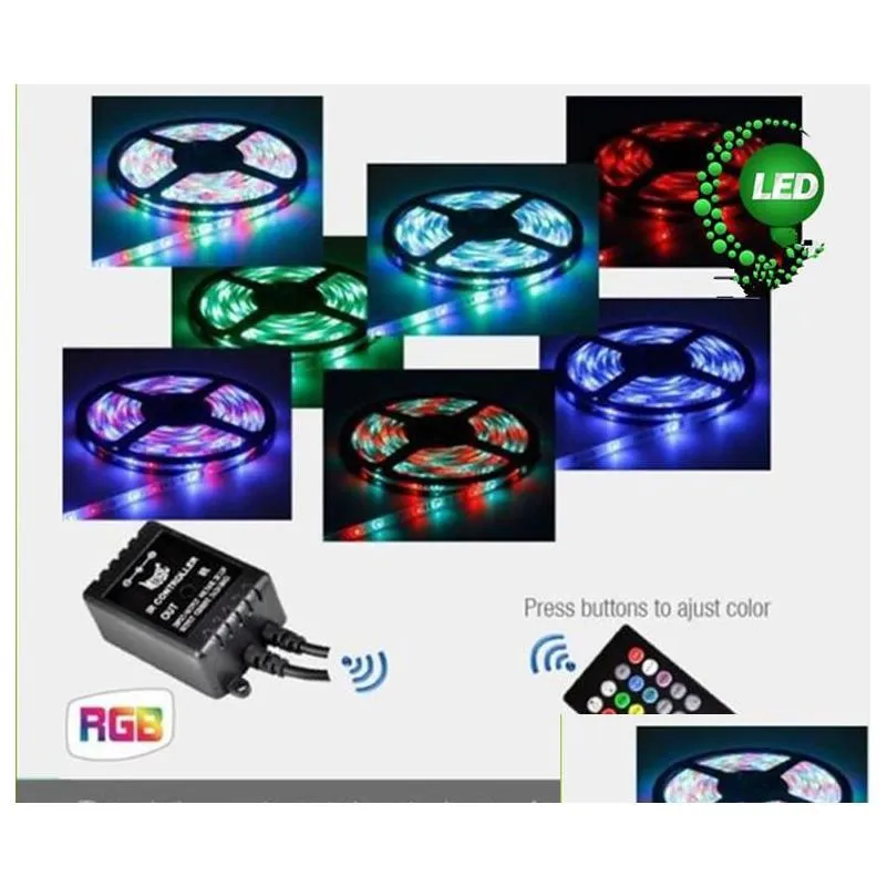 music led strip light 5m 5050 smd rgb strips 12v music sound sensor led strip light waterproof ir controller 20 keyds include