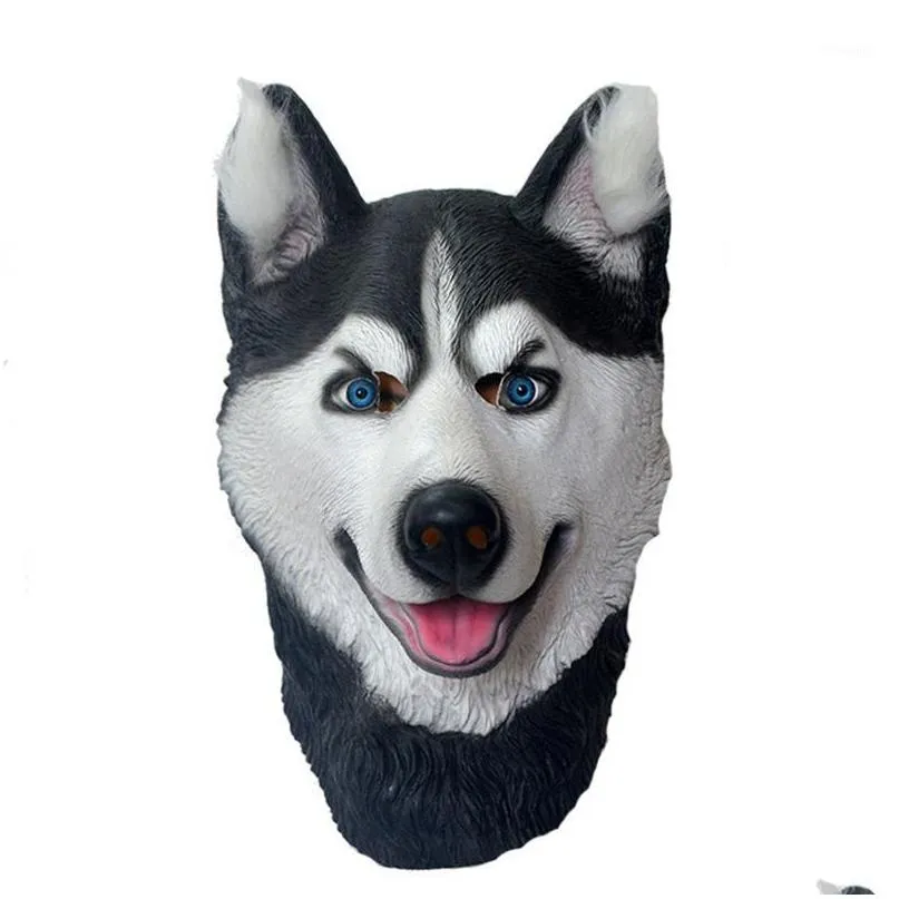 party masks funny halloween trick simulation animal husky dog head environmental protection material latex mask decoration /1