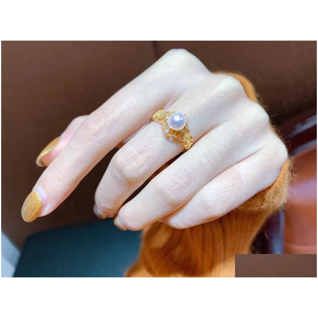 2209013003 diaomondbox jewelry ring 67mm aka pearl au750 yellow gold plated sterling 925 silver adjustable lace royal vintage style