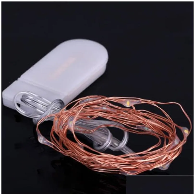 2m 20leds led string cr2032 battery operated micro mini led string light copper silver wire starry light string for decoration by dhs