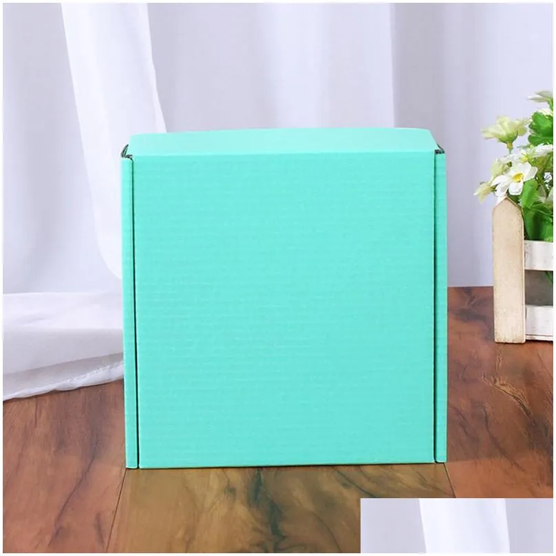  corrugated paper boxes colored gift packaging folding box square packing boxjewelry packing cardboard boxes 15x15x5cm