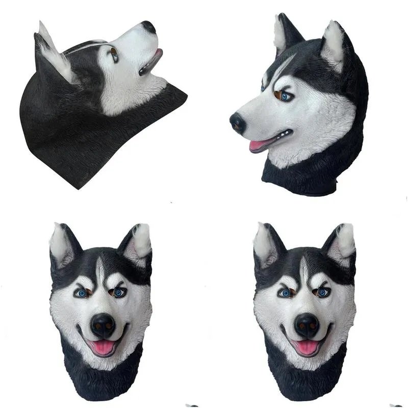 party masks funny halloween trick simulation animal husky dog head environmental protection material latex mask decoration /1