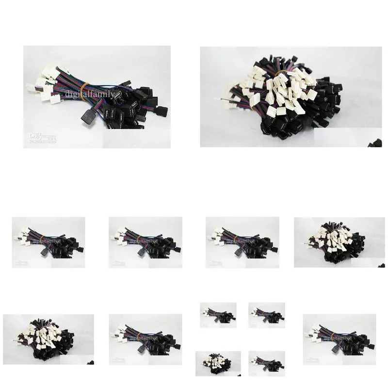 4pin rgb colorful light bar welded wire connection card line cut ends pcb connector for 3528/5050 rgb led strip accessary