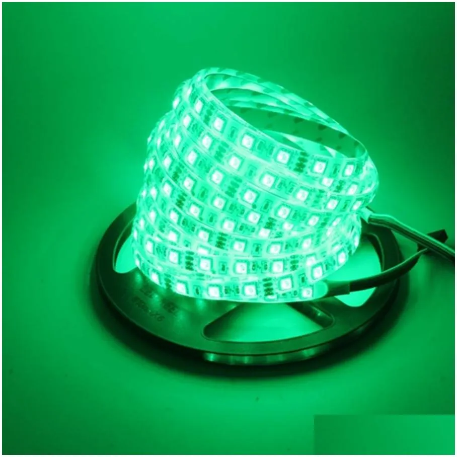 smd 5050 waterproof led strip light dc12v 5m 300leds rgb flexible fita led light ribbon lamp add 24key controller