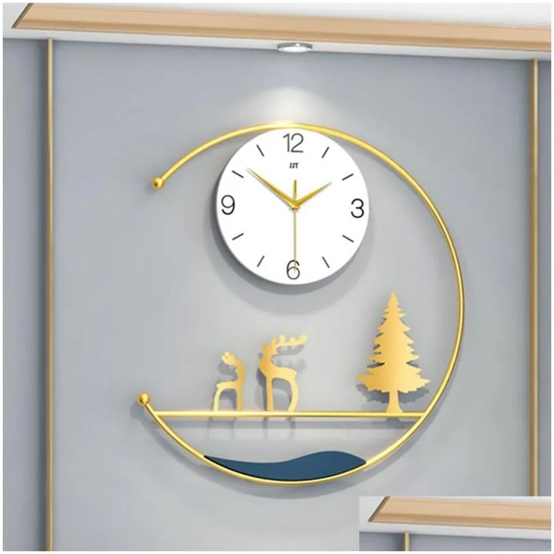 wall clocks modern art fun metal clock living room gold chic stylish watch bedroom silent simple horloge murale home decor