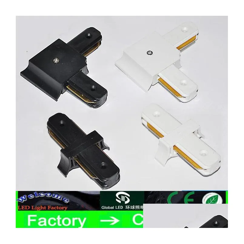 led track light rail connector for wires right angle horizontal commercial track lighting fixtures aluminium accessories black/white