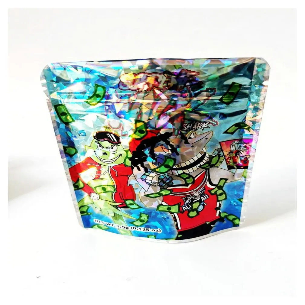 sweetartz 3.5g square stand up backpack boyz mylar 3.5 pastic zip lock packaging bags soft touch material white bubblegum gelato