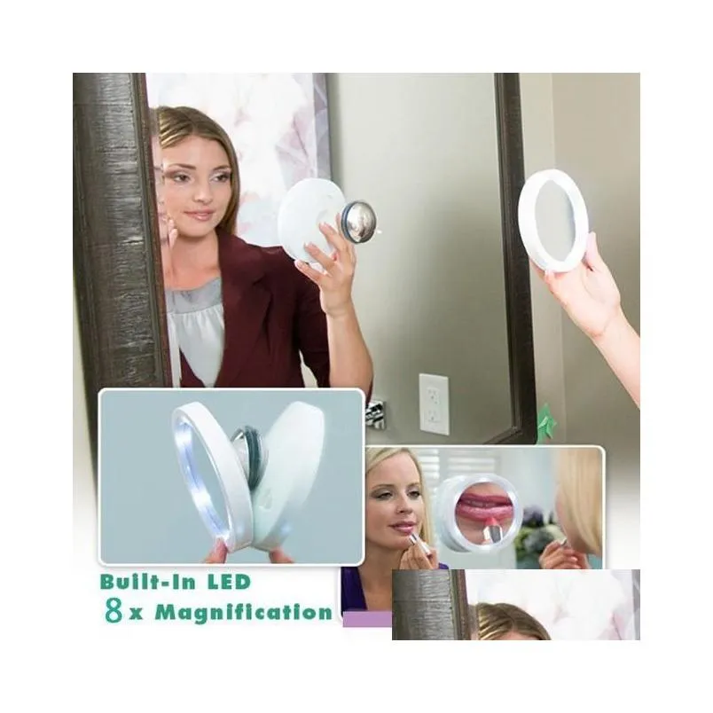 led mirror cosmetic compact crystal magnifying glass makeup mirror swivel action led lights swivel cosmetic tool