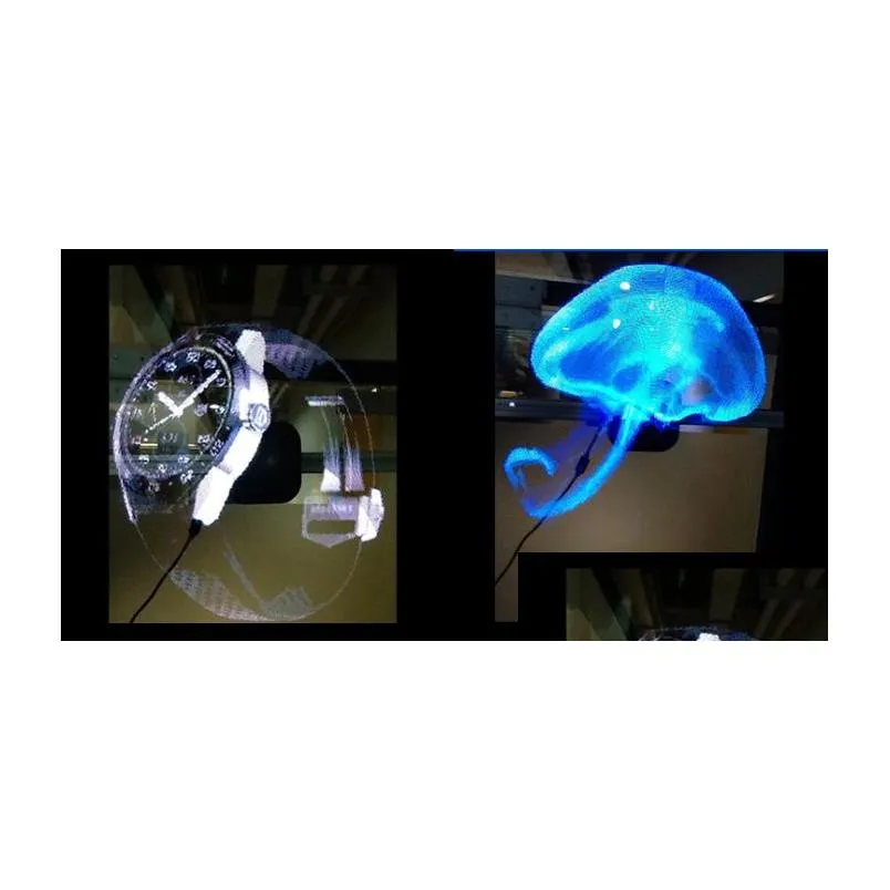 3d holographic imaging advertising machine led projection rotating fan glasses 3d display effect attract eyeball 50cm