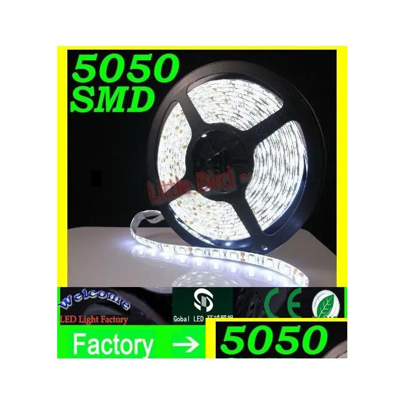 higher power brighter than 3528 smd 5m 16.4ft 72w flexible 5050 smd 300 leds waterproof light strip pure white cool white warm white