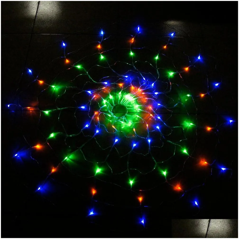 waterproof rgb spider led net string 1.2m 120 led colorful light christmas party wedding led curtain string lights gadern lawn lamp