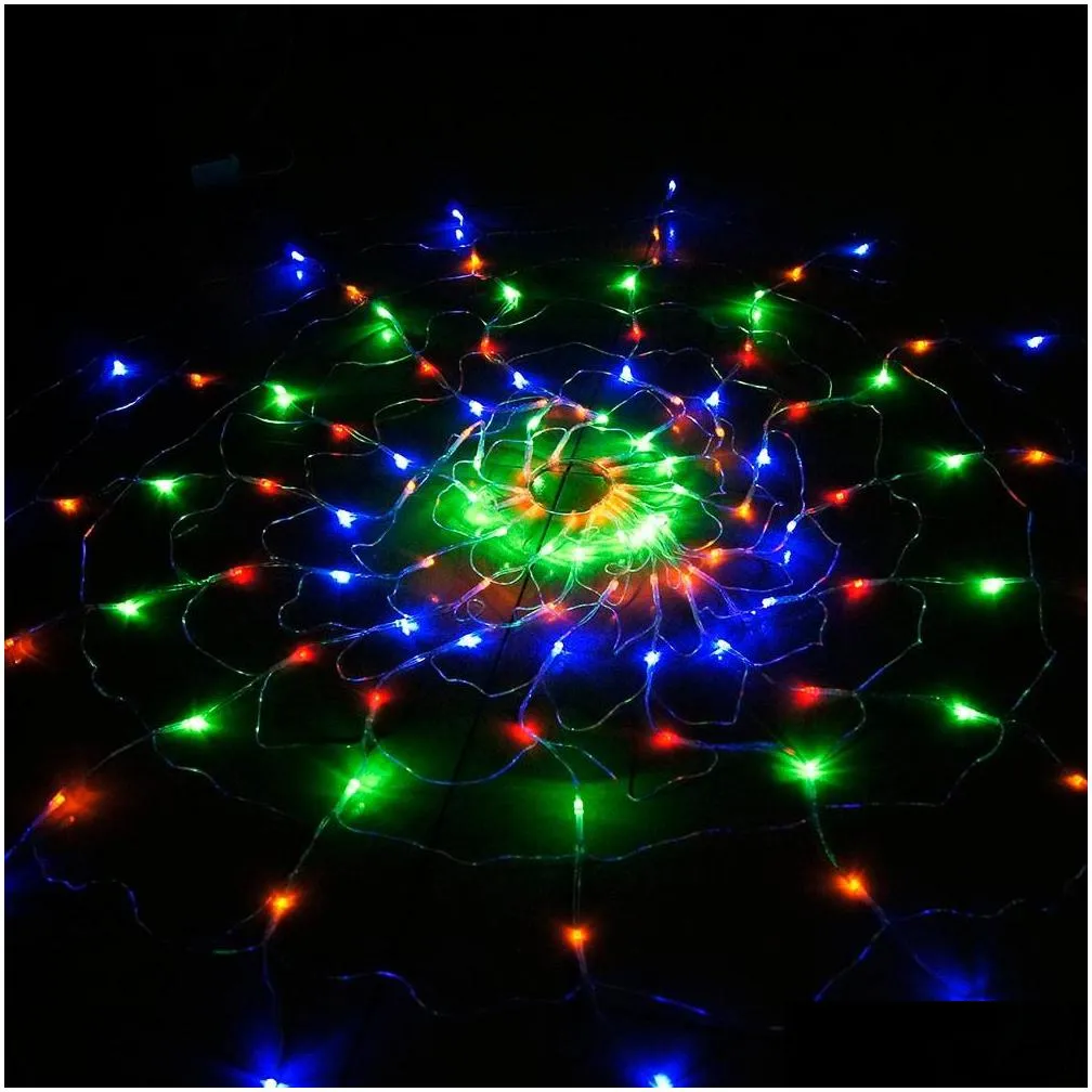 waterproof rgb spider led net string 1.2m 120 led colorful light christmas party wedding led curtain string lights gadern lawn lamp