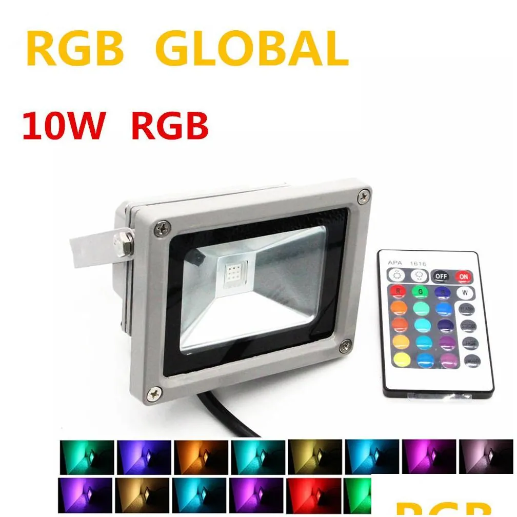 10w outdoor rgb led flood light waterproof ip66 lamp with 24 key remote control ac 110240v energy saving light lamp