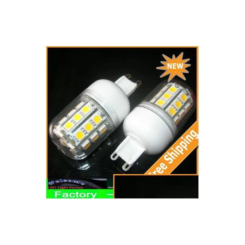 led corn bulb 5050 smd 30 led light 6w with cover e27 g9 e14/b22/gu10 360 degree high power home lamp warm white white energy saving