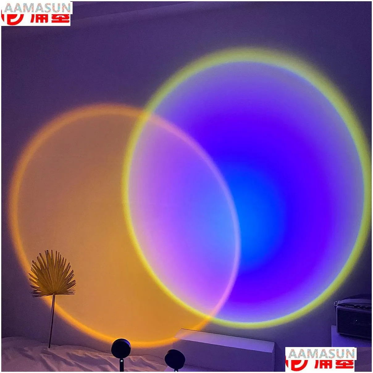 rainbow sunset projector night sunset lamp projector atmosphere led night light home coffe shop background wall decoration colorful