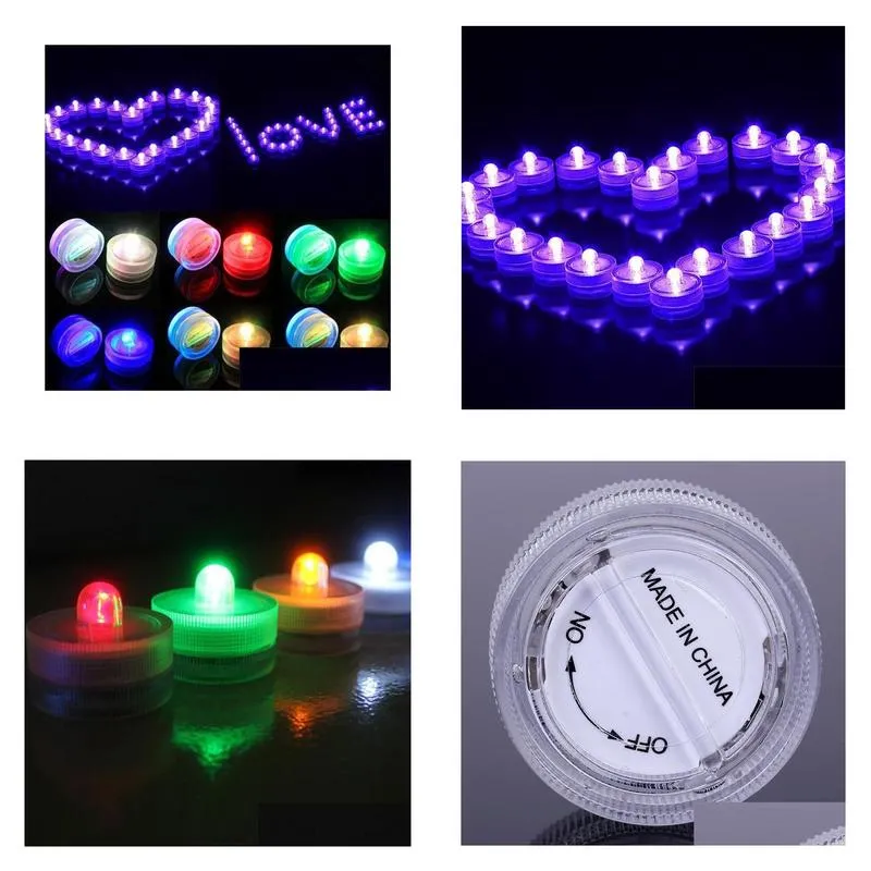 electronic candle light romantic waterproof submersible led tea light for wedding party christmas valentine decoration 20pcs/lot