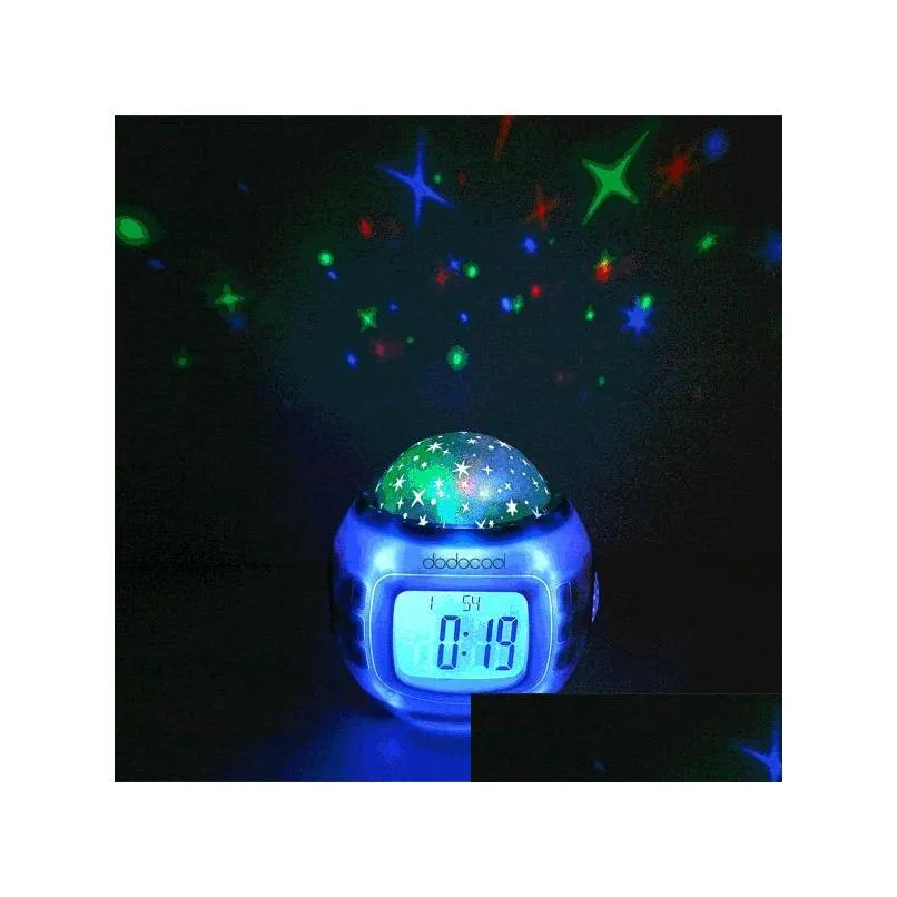  colorful music starry star sky projection projector with alarm clock calendar thermometer gift christmas