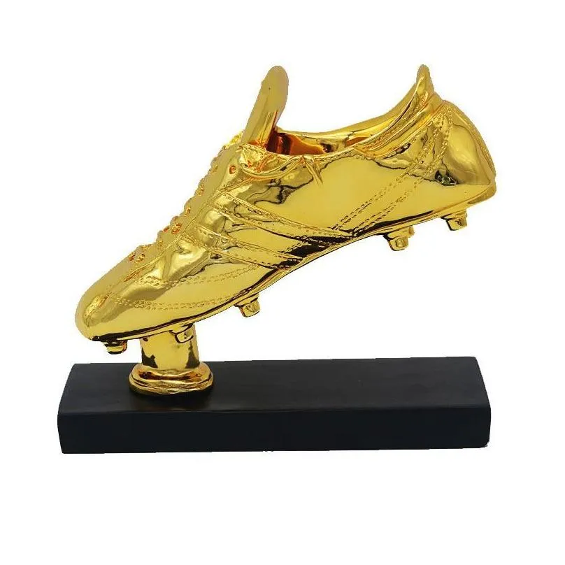 decorative objects figurines 29cm high football soccer award trophy gold plated champions shoe boot league souvenir cup gift customized