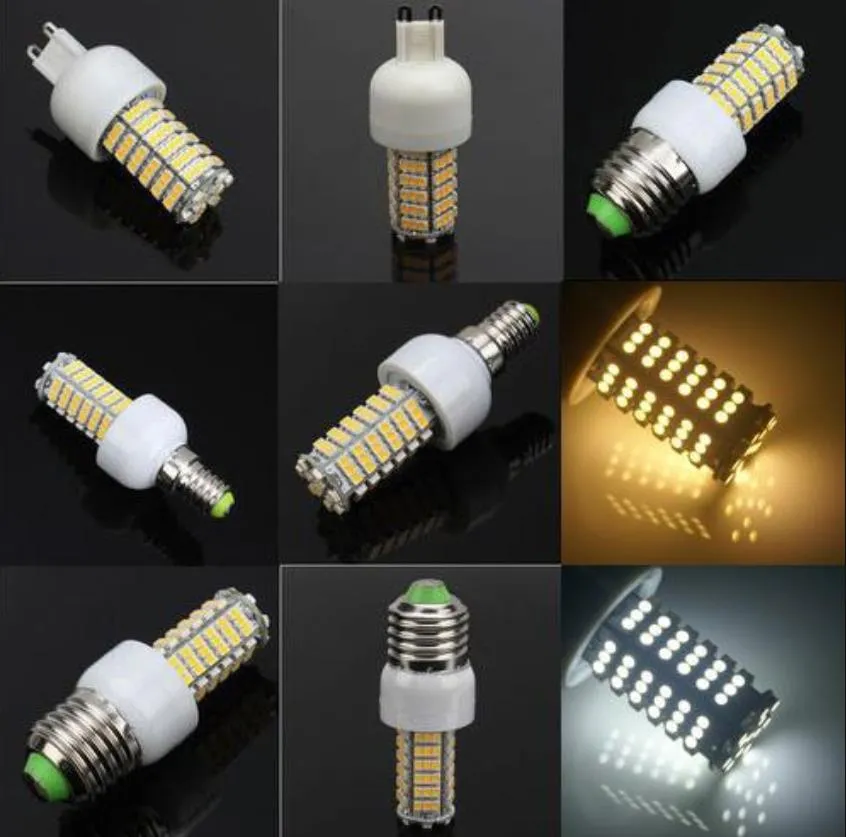 retail e27 g9 e14 led corn bulb 3528 smd 120 led light 7w 360 degree 700 lumen high power home lamp energy lights lighting