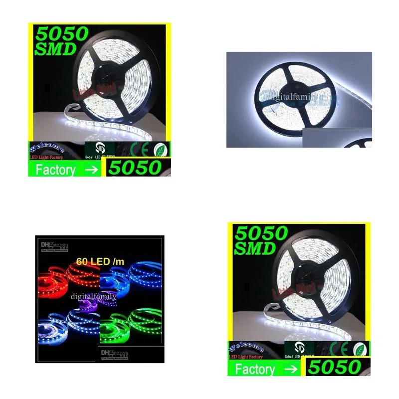 higher power brighter than 3528 smd 5m 16.4ft 72w flexible 5050 smd 300 leds waterproof light strip pure white cool white warm white