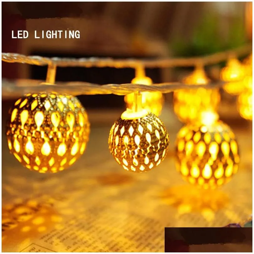 christmas light holiday light moroccan ball led strip 20 lamp balls/set led string for wedding party fairy lights christmas decoration