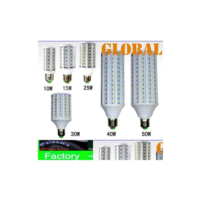 led corn bulb lamp 5630 smd10w/15w/25w/30w/40w/50w e27 b22 e14 210240v 110130v energy saving light