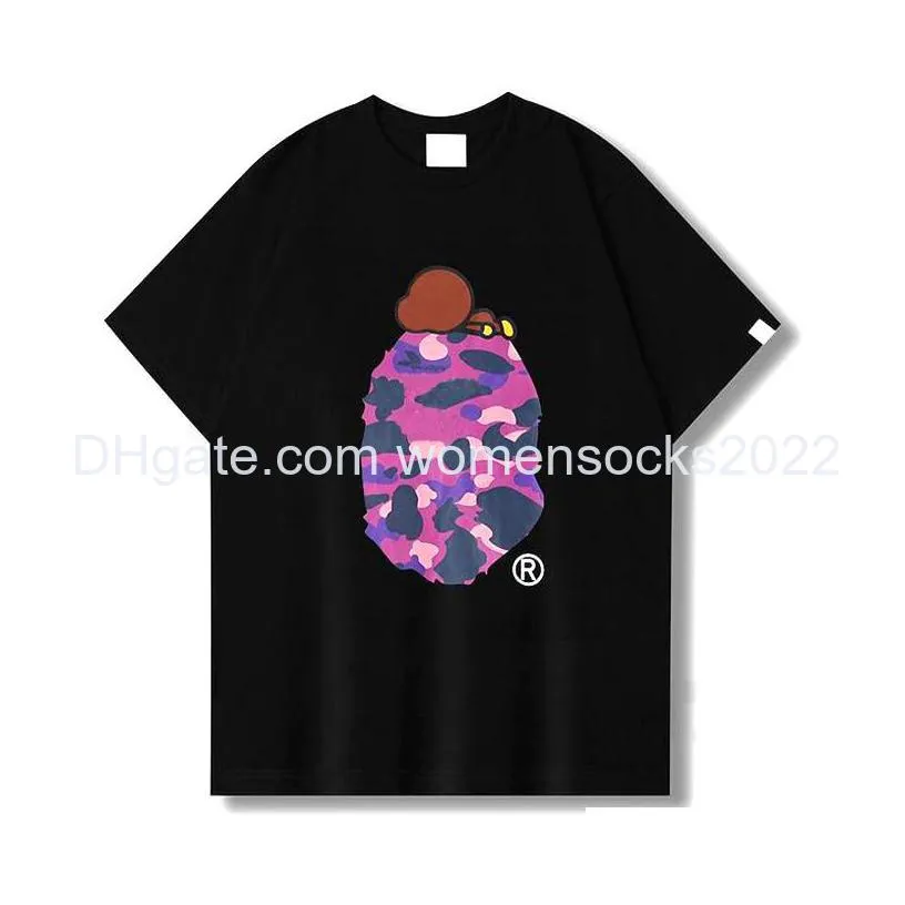 designer mens t shirts tees side double sided camouflage shark t shirts clothes graphic colorful cashew lightning luminous cotton