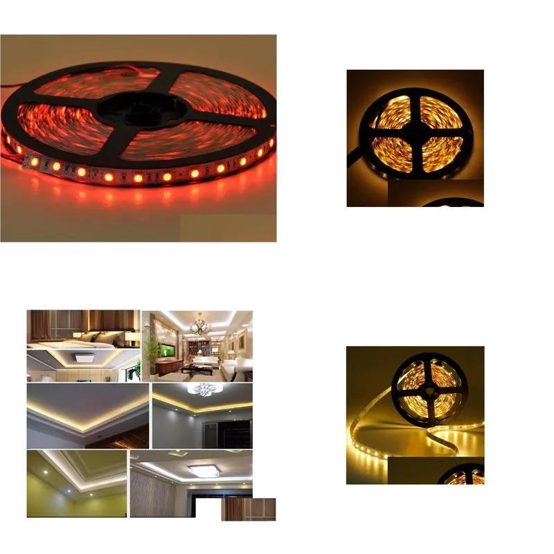 5050 led strip light non waterproof smd flexiabe 30led/m 150 led/5m white blue red green led ribbon outside dc 12v 5m/lot