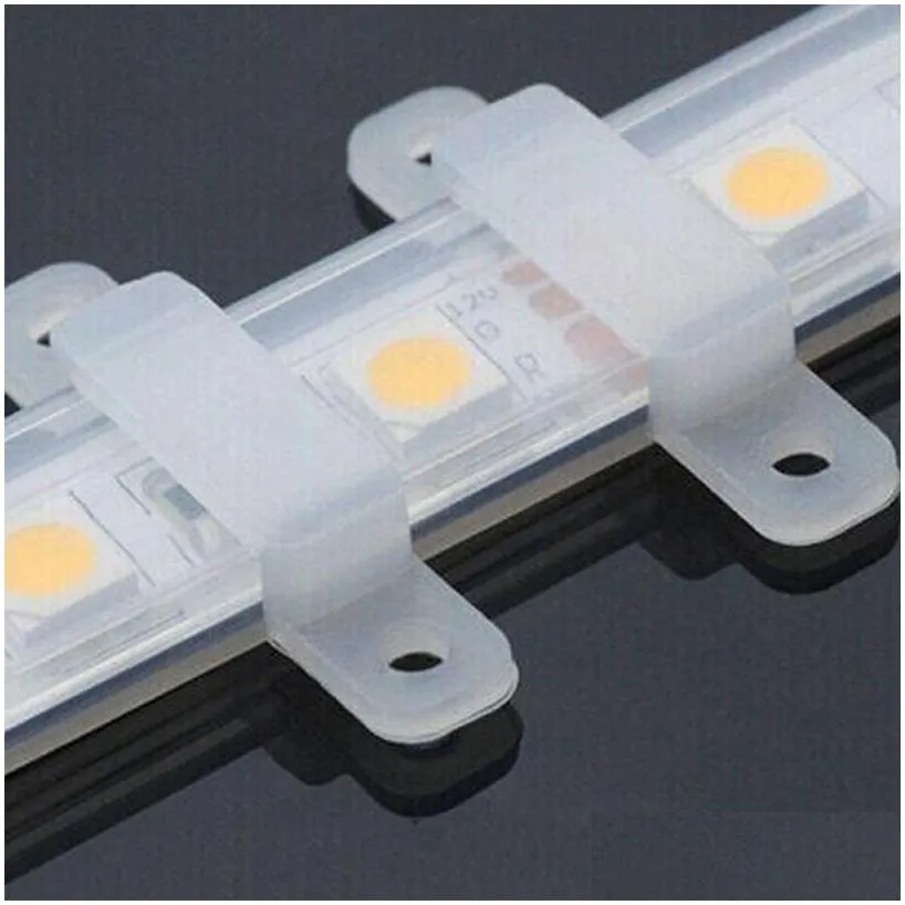 8mm 10mm 12mm 16mm led fixing silicone mounting clips for 12v 220v 5050 2835 3014 led strip light connector 1000pcs