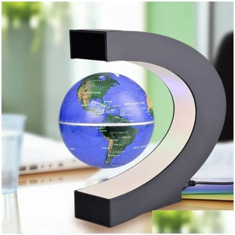 novelty c shape led world map floating globe magnetic levitation light antigravity magic/novel lamp birthday home dec night lamp