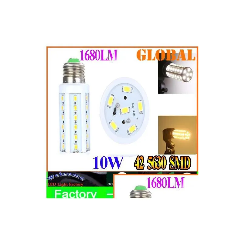  10x e27 led light led corn lamp 10w led bulb e14 b22 5630 smd 42 leds 1680lm warm cool white home lights bulbs 110v 130v 220v 