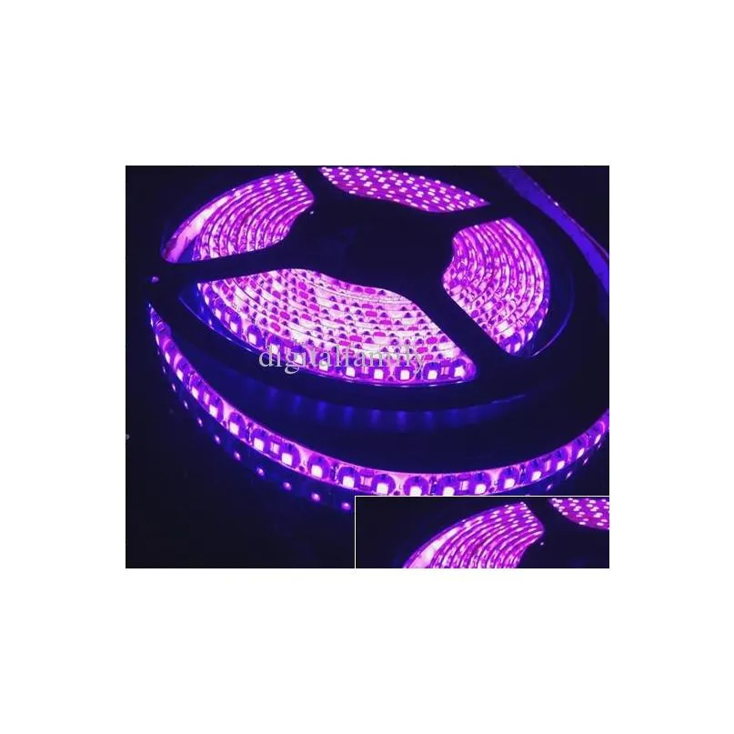 purple led strip light 5m 16ft 3528 smd super bright 48w waterproof flexible strip 12v 120led/m