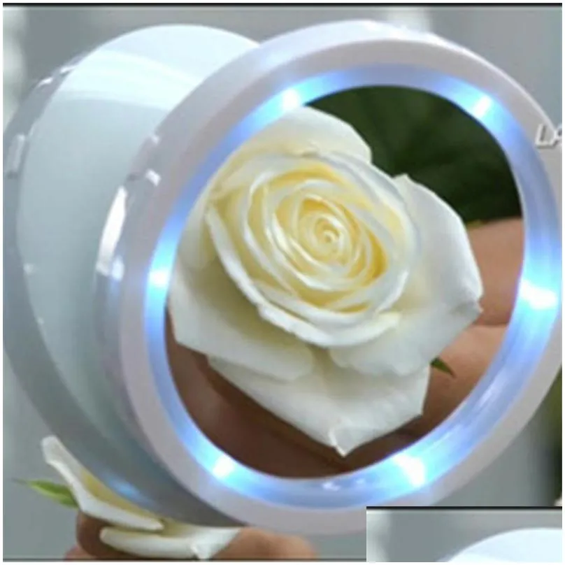 led mirror cosmetic compact crystal magnifying glass makeup mirror swivel action led lights swivel cosmetic tool