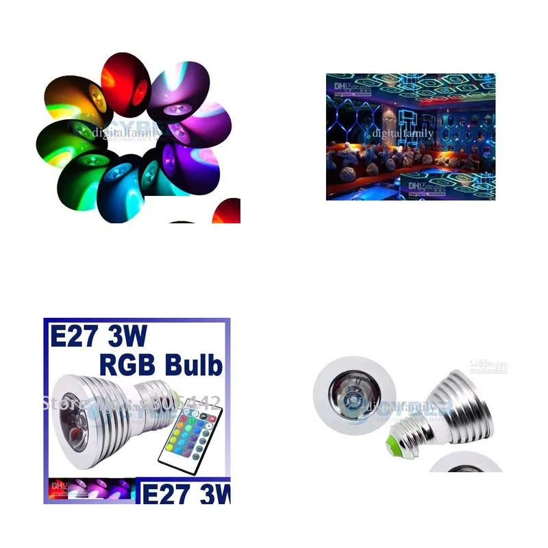  brand led 3w rgb spotlight e27 e14 gu10 remote control rgb 16 colors flash led spot light bulb lamp