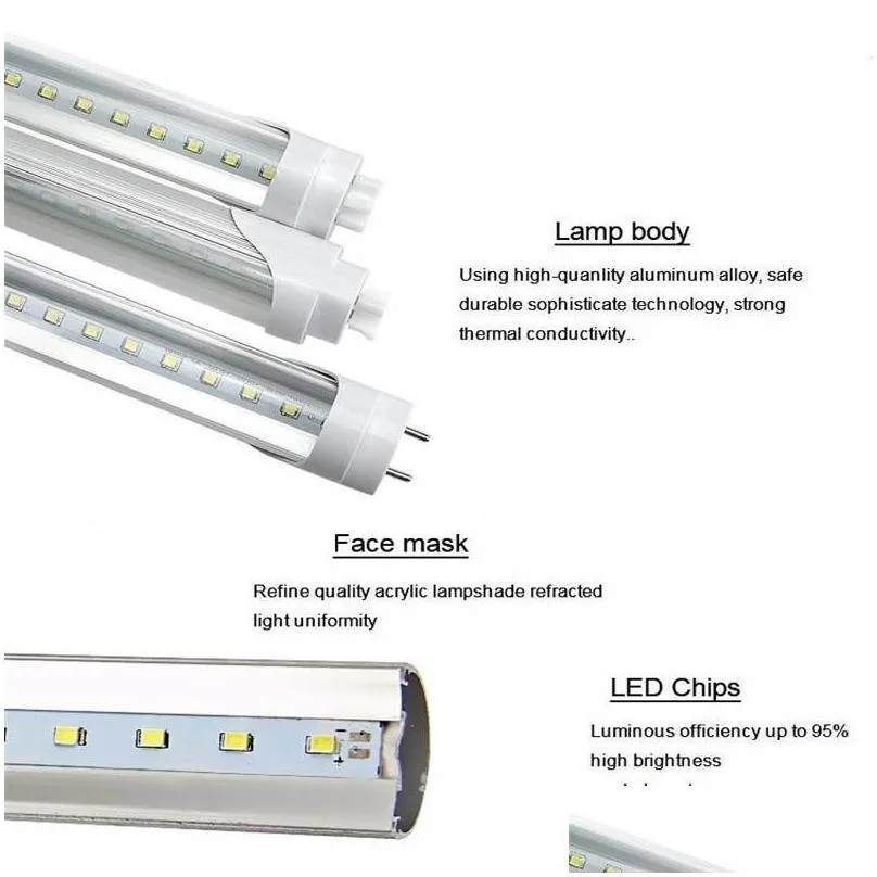 led tube 4ft 1200mm t8 led tube light high super bright 2ft 11w 3ft 18w 4ft 22w 28w led fluorescent bulbs ac110240v