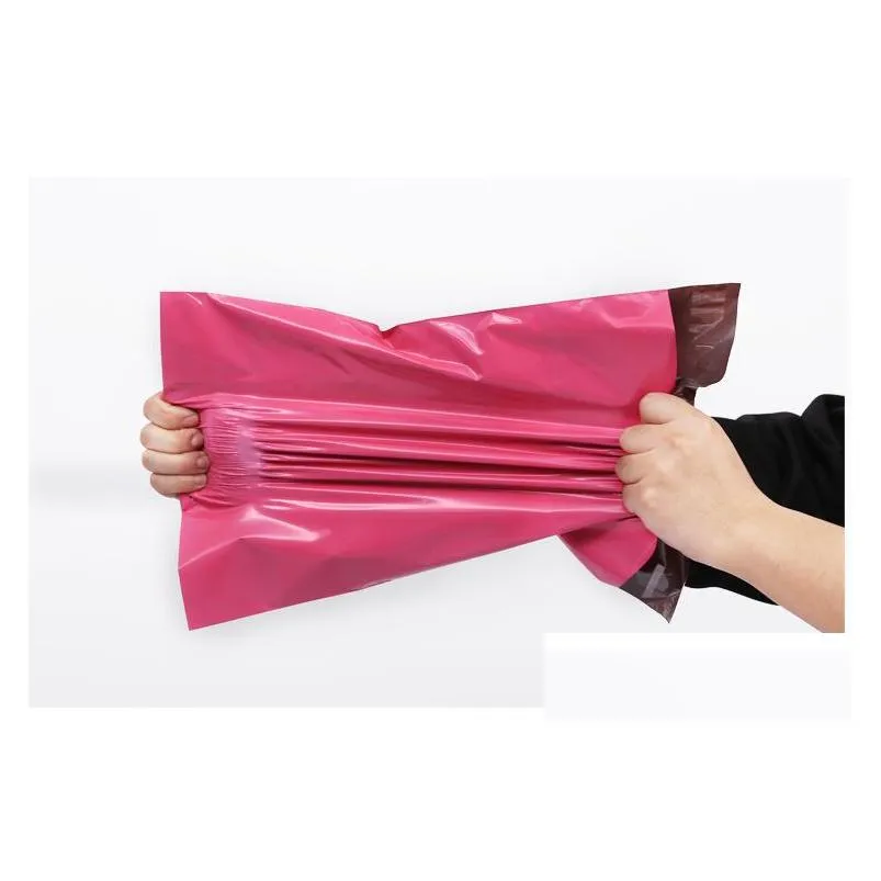 100pcs/lot pink poly mailer 10x13 inches express bag 25x35cm mail bags envelope/ self adhesive seal plastic bags pouch