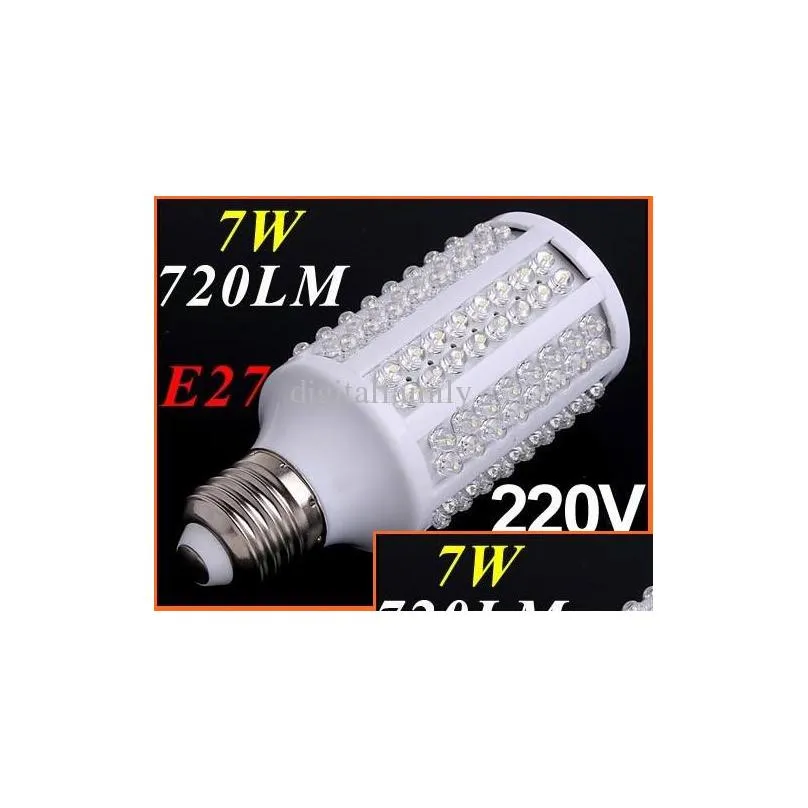  led corn bulb e27 720lm 220v/110v 7w 166 led lamp white spotlight 360 degree led lighting